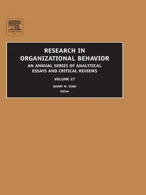 cover image of Research in Organizational Behavior